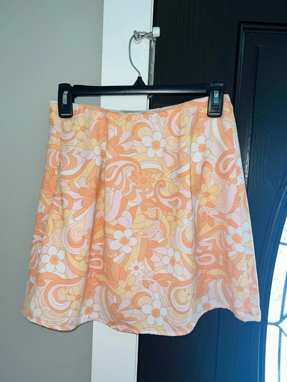 Hollister Retro Floral A-Line Mini Skirt - Peach, Cream & Yellow